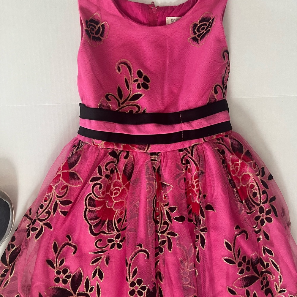 Elegant Pink Floral Kids Dress